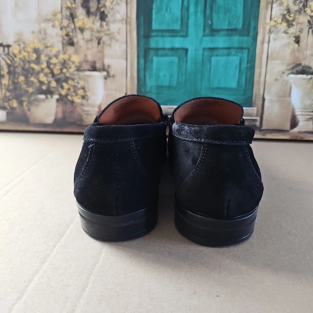 Stacy Adams Shoes Mens 8.5 M Reginald Black Suede Loafers Rubber Soles